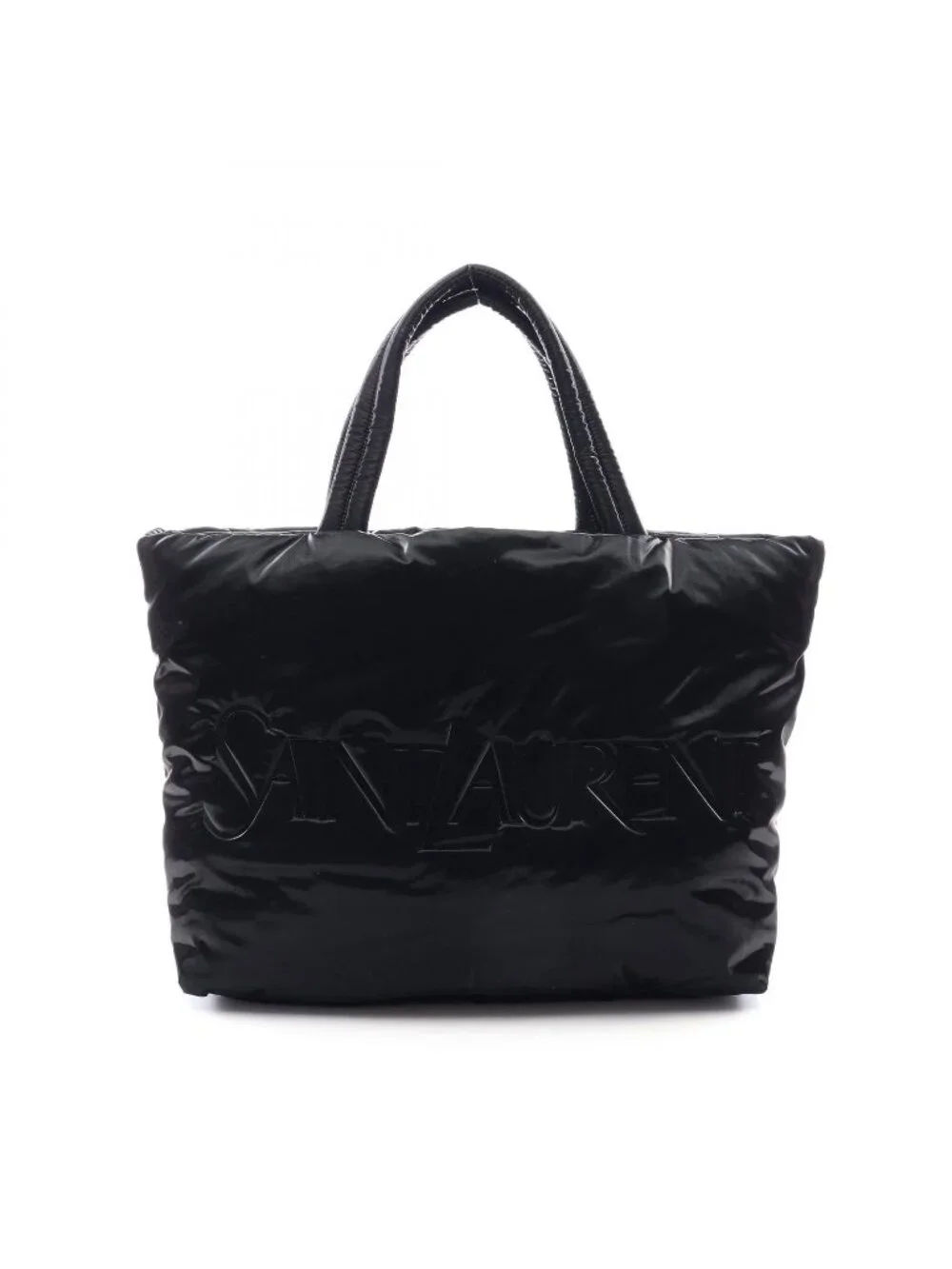 Saint Laurent Paris Tote Bag Black Nylon Wide Puffer